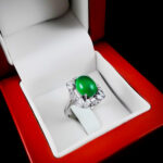 انگشتر عقیق سبز نقره زنانه طرح اوین - Image 4