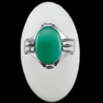 انگشتر عقیق سبز نقره مردانه طرح چهار چنگ اشکان - Image 2