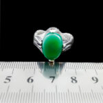 انگشتر عقیق سبز نقره مردانه طرح چهار چنگ اشکان - Image 4