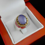 انگشتر عقیق کبود یمنی نقره مردانه طرح فیلی آراد - Image 2