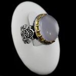 انگشتر عقیق کبود یمنی نقره مردانه طرح آرادان