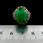 انگشتر زمرد الماس تراش نقره مردانه طرح میکائیل - Image 2