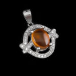 گردنبند عقیق سرخ یمنی نقره زنانه طرح نسرین - Image 4