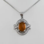 گردنبند عقیق سرخ یمنی نقره زنانه طرح نسرین - Image 3