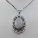 گردنبند عقیق سلیمانی نقره زنانه طرح هورسانا - Image 3