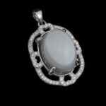 گردنبند عقیق سلیمانی نقره زنانه طرح هورسانا - Image 4