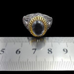 انگشتر در نجف اصل نقره مردانه طرح دور طلایی بهرنگ - Image 3