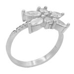 حلقه چند نگین نقره زنانه طرح رایکا