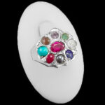 انگشتر نقره زنانه و مردانه طرح فریشان با چند سنگ معدنی اصل‌‌‌