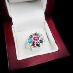 انگشتر نقره زنانه و مردانه طرح فریشان با چند سنگ معدنی اصل‌‌‌ - Image 3