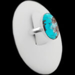 انگشتر فیروزه نیشابوری دست ساز نقره زنانه طرح ناهید + حرز امام جواد (ع)