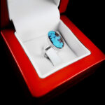 انگشتر فیروزه نیشابوری دست ساز نقره زنانه طرح ناهید + حرز امام جواد (ع) - Image 2