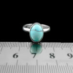 انگشتر فیروزه نیشابوری دست‌ساز نقره زنانه و مردانه طرح ژالان + حرز امام جواد (ع) - Image 4