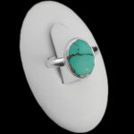 انگشتر فیروزه نیشابوری نقره دست ساز زنانه و مردانه طرح ژیوار + حرز امام جواد (ع)