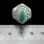 انگشتر فیروزه نیشابوری نقره دست ساز فاخر مردانه طرح پیلتن - Image 4