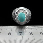 انگشتر فیروزه نیشابوری نقره دست ساز فاخر مردانه طرح سوشا - Image 3