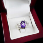 انگشتر آمیتیست الماس تراش نقره مردانه طرح آبکام - Image 2