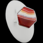 انگشتر عقیق سلیمانی نقره دست ساز مردانه و زنانه طرح دادار + حرز امام جواد (ع)