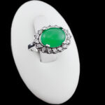 انگشتر عقیق سبز نقره زنانه طرح آندرا