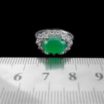 انگشتر عقیق سبز نقره زنانه طرح آندرا - Image 2