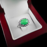 انگشتر عقیق سبز نقره زنانه طرح آندرا - Image 3