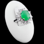 انگشتر عقیق سبز نقره زنانه طرح سریر