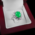 انگشتر عقیق سبز نقره زنانه طرح سریر - Image 3