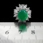 انگشتر عقیق سبز نقره زنانه طرح سریر - Image 2