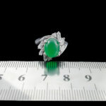 انگشتر عقیق سبز نقره زنانه طرح بیتا - Image 2