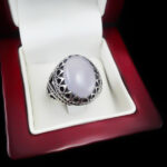 انگشتر عقیق کبود یمنی نقره مردانه طرح طارم - Image 4