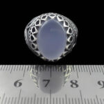 انگشتر عقیق کبود یمنی نقره مردانه طرح طارم - Image 5