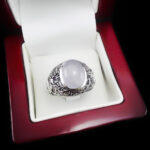 انگشتر عقیق کبود یمنی نقره مردانه طرح جهانگیر - Image 5