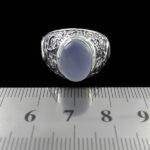 انگشتر عقیق کبود یمنی نقره مردانه طرح جهانگیر - Image 4