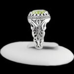 انگشتر زبرجد الماس تراش نقره مردانه دست ساز طرح فاخر آبتین - Image 4