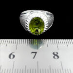 انگشتر زبرجد الماس تراش نقره دست ساز مردانه طرح آروین - Image 2