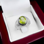 انگشتر زبرجد الماس تراش نقره دست ساز مردانه طرح آروین - Image 3