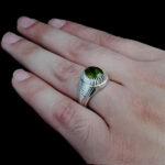 انگشتر زبرجد الماس تراش نقره دست ساز مردانه طرح آروین - Image 4