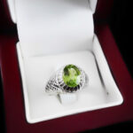 انگشتر زبرجد الماس تراش نقره مردانه دست ساز طرح بهپور - Image 3