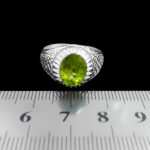 انگشتر زبرجد الماس تراش نقره مردانه دست ساز طرح بهپور - Image 4