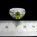 انگشتر زبرجد الماس تراش نقره مردانه دست ساز طرح ماکان با تزئین یاقوت کبود - Image 3