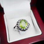 انگشتر زبرجد الماس تراش نقره مردانه طرح ماهان - Image 3