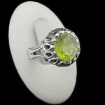 انگشتر زبرجد الماس تراش نقره مردانه طرح ماهان