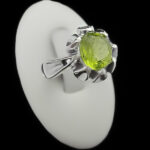 انگشتر زبرجد الماس تراش نقره مردانه طرح مزدک