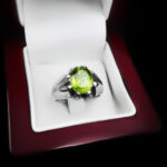 انگشتر زبرجد الماس تراش نقره مردانه دست ساز طرح یارا - Image 4