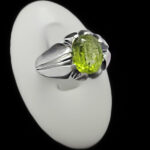 انگشتر زبرجد الماس تراش نقره مردانه دست ساز طرح یارا