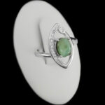 انگشتر زمرد زامبیا الماس تراش نقره زنانه طرح بینا