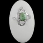 انگشتر زمرد زامبیا الماس تراش نقره زنانه طرح بینا - Image 3