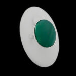 انگشتر عقیق سبز نقره دست ساز مردانه و زنانه طرح فرزاد