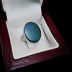 انگشتر عقیق سبز نقره دست ساز مردانه و زنانه طرح فرزاد - Image 3