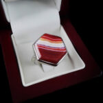 انگشتر عقیق سلیمانی نقره دست ساز مردانه و زنانه طرح دادار + حرز امام جواد (ع) - Image 2